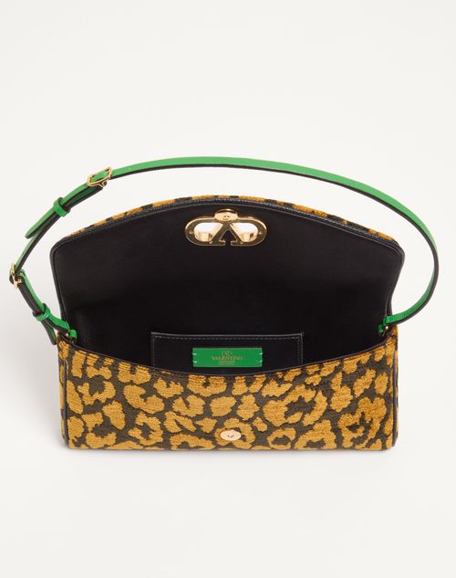 Valentino Garavani - Valentino Garavani Devain Small Shoulder Bag In Animalier Jacquard Fabric - Animal Print - Woman - Shoulder Bags