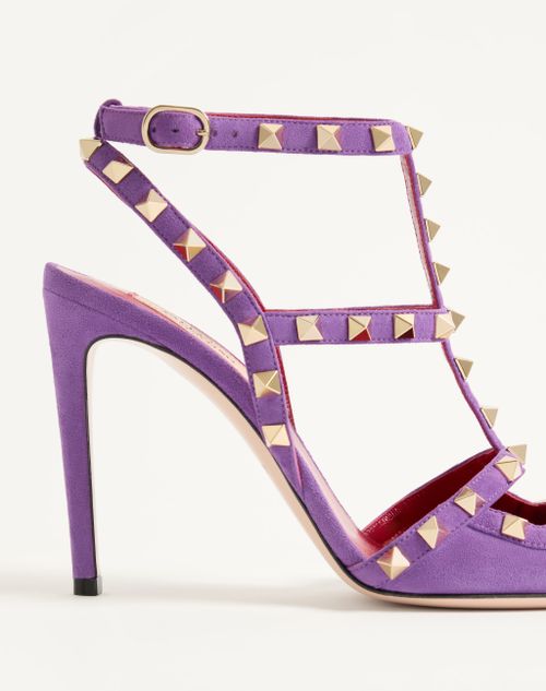 Valentino Garavani - Rockstud Suede Pumps 100mm - Purple - Woman - Pumps And Slingbacks
