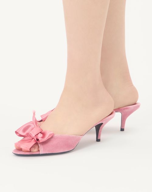 Valentino Garavani - Sandalo Slide Marie A In Velluto 55mm - Rosa - Donna - Sandali