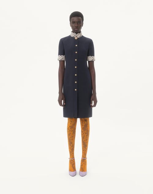 Valentino - Vestido Midi De Crepe Couture - Añil/abedul - Mujer - Vestidos