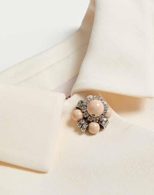 Valentino - Chaqueta De Crepe Couture - Marfil - Mujer - Abrigos Y Chaquetas