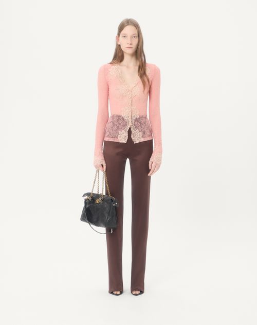 Valentino - Stretch Lace Cardigan - Pink - Woman - Shirts & Tops