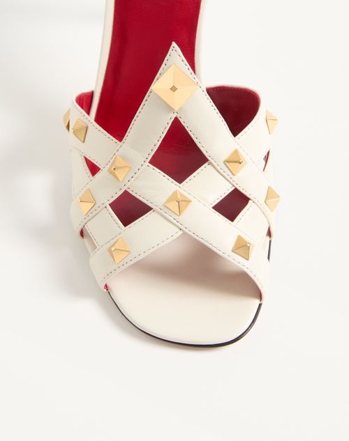 Valentino Garavani - Studdy Kidskin Sandal 100mm - Ivory - Woman - Sandals