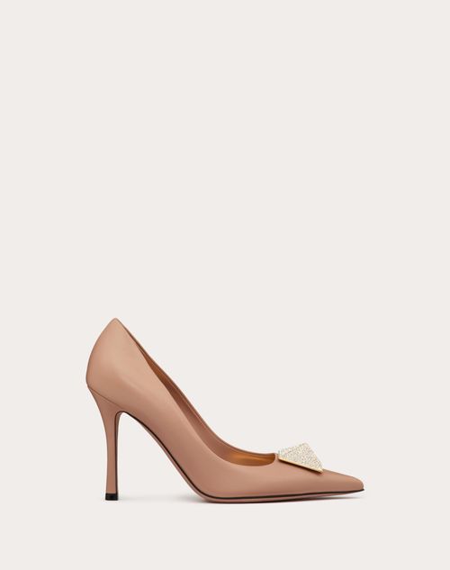Valentino Garavani - Valentino Garavani One Stud Pump With Crystals 100mm - Rose Cannelle/crystal - Woman - Pumps