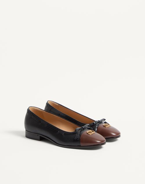 Valentino Garavani - Valet Du Roi Ballerina In Kidskin - Black/coffe - Man - Loafers And Driver