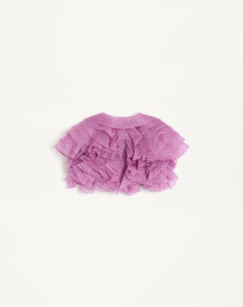 Valentino - Organza Jacket With Plusdepois Print - Absolute Rose/black - Woman - Jackets And Blazers