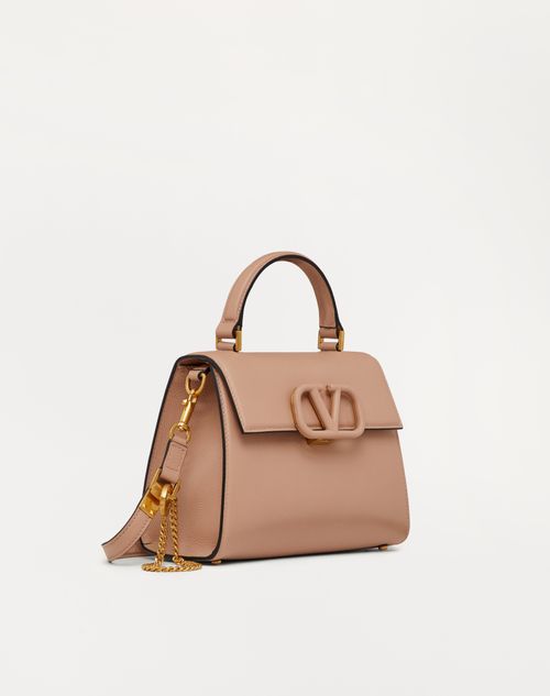 Valentino Garavani - Small Vsling Grainy Calfskin Handbag - Rose Cannelle - Woman - Top Handle Bags