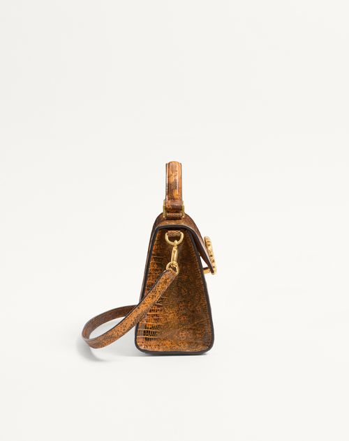 Valentino Garavani - Valentino Garavani Vsling Small Handbag In Tejus With Jewel Logo - Straw/smoked Topaz - Woman - Top Handle Bags