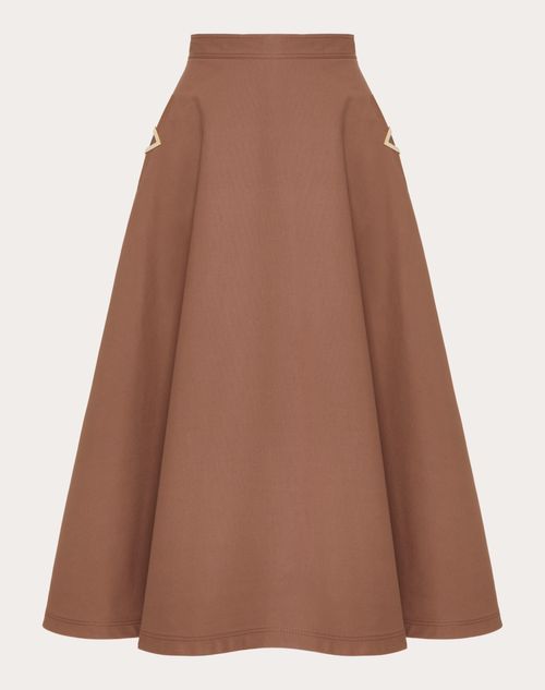 Valentino Pleated Silk-faille Midi Skirt In Clay