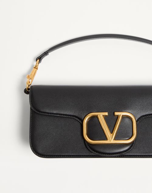 Valentino Garavani - Valentino Garavani Locò Calfskin Shoulder Bag - Black - Woman - Shoulder Bags