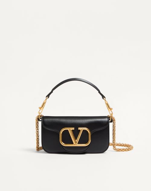 Valentino Garavani - Valentino Garavani Locò Small Shoulder Bag In Calfskin - Black - Woman - Shoulder Bags