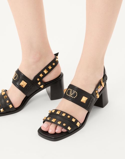 Valentino Garavani - Sandalia Plaster Caster De Cuero De Búfalo Con Tacón De 60 mm - Negro - Mujer - Sandalias