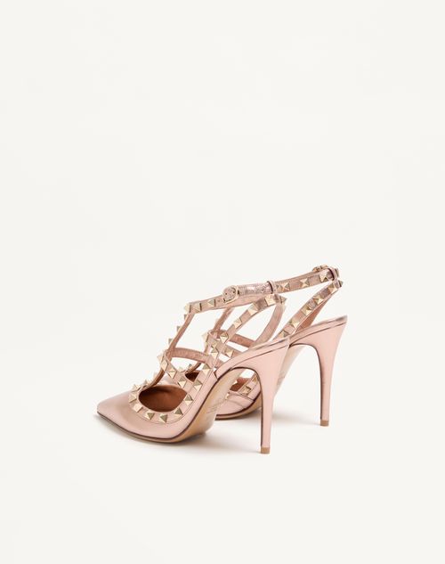 Valentino Garavani - Rockstud Pump In Laminated Nappa Leather 100mm - Rose Cannelle - Woman - Pumps
