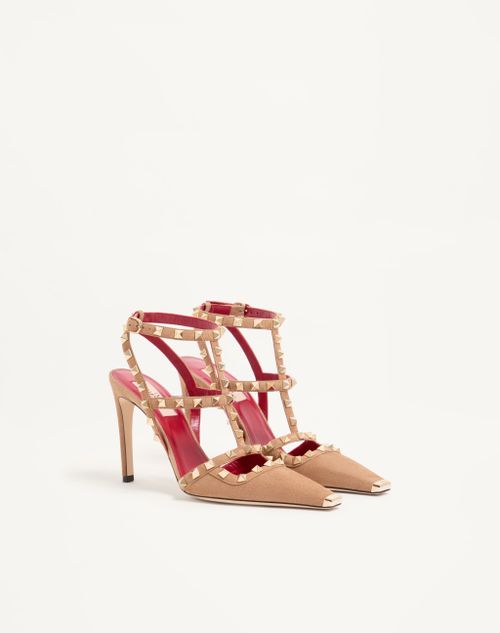 Valentino Garavani - Rockstud Suede Pumps 100mm - Camel - Woman - Pumps And Slingbacks