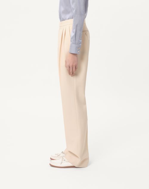 Valentino - Wool Gabardine Pants - Cream - Man - Pants And Shorts