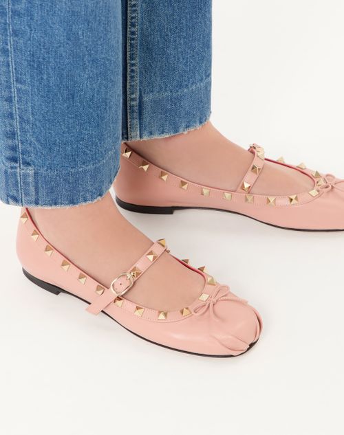 Valentino Garavani - Mary-jane Rockstud Ballerina In Nappa 05mm - Phard - Woman - Ballerinas