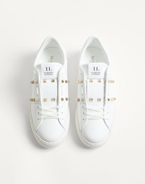 Valentino Garavani - Calfskin Rockstud Untitled Sneaker - White - Man - Sneakers