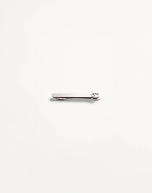 Valentino Garavani - Valentino Garavani Vlogo Signature Metal Tie Clip - Transparent - Man - Jewellery