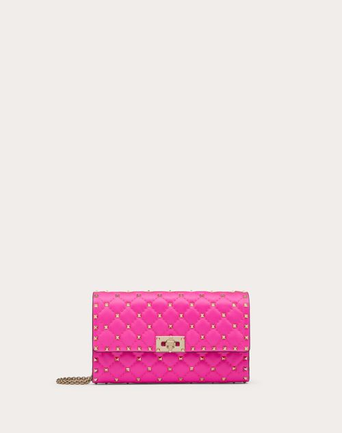 Valentino Garavani Rockstud Spike Nappa Leather Crossbody Clutch Bag Woman Pink Pp Uni In Pink Pp