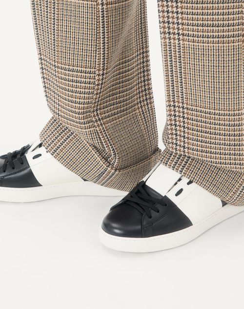 Valentino Garavani - Calfskin Open Sneaker - Black/white - Man - Trainers