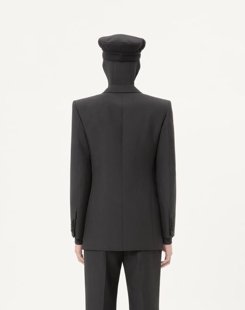 Valentino - Valentino Double-breasted Wool Gabardine Jacket - Black - Man - Coats And Blazers