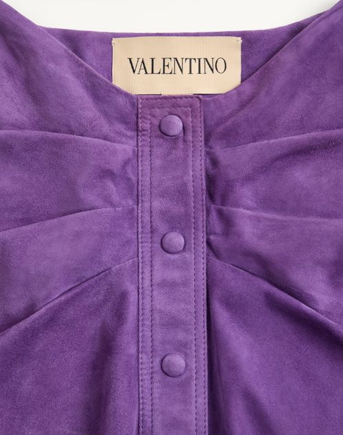Valentino - Suede Skirt - Purple - Woman - Skirts