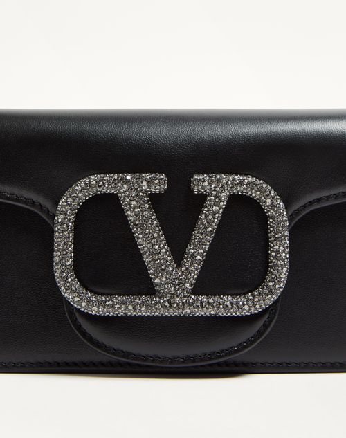 Valentino Garavani - Valentino Garavani Locò Small Shoulder Bag With Jewel Logo - Black - Woman - Shoulder Bags