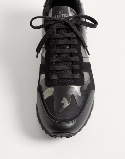 Valentino Garavani - Rockrunner Camouflage Noir Metallic Sneaker - Black - Man - Sneakers