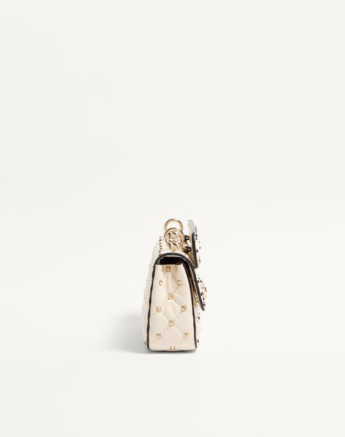 Valentino Garavani - Small Nappa Rockstud Spike Bag - Light Ivory - Woman - Shoulder Bags