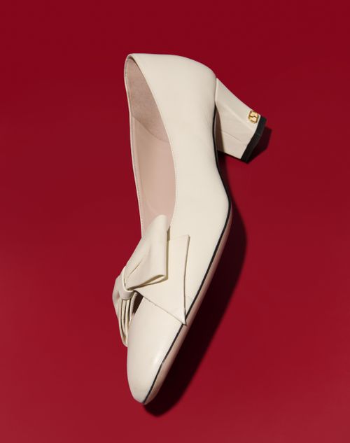 Valentino Garavani - Zapato Bowow De Cabritilla Con Tacón De 45 mm - Marfil - Mujer - Salones