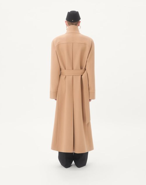 Valentino - Valentino Double-breasted Trench Coat In Wool Felt With Ayers Inserts - Beige - Man - Coats And Blazers