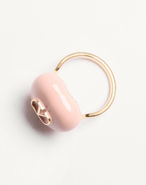 Valentino Garavani - Coeur Royal Ring In Metal And Enamel - Gold/pink - Woman - Jewelry