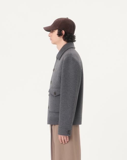 Valentino - Giacca Valentino In Lana E Cashmere - Grigio Scuro - Uomo - Giacche E Piumini