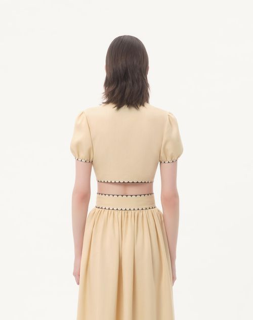 Valentino - Embroidered Top - Birch/multicolour - Woman - Shirts And Tops