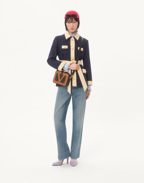 Valentino - Caban - Provence Blue/birch - Woman - Jackets And Blazers