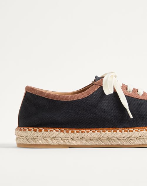 Valentino Garavani - Palm Avenue Espadrilles In Canvas And Buffalo - Black - Man - Loafers And Drivers