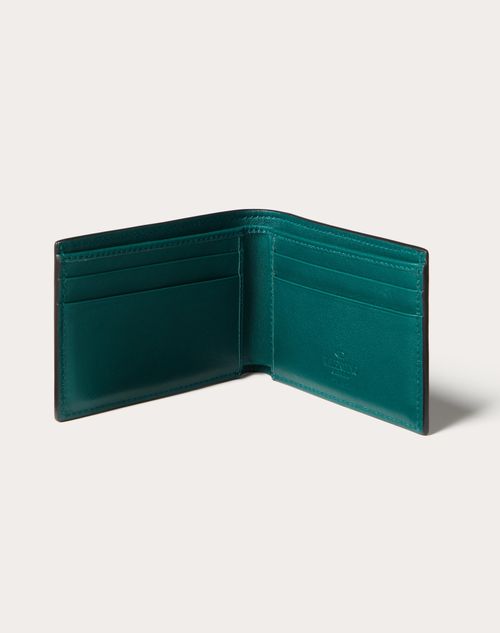 Valentino Garavani - Vlogo Signature Us Dollar Wallet - College Green - Man - Wallets And Small Leather Goods