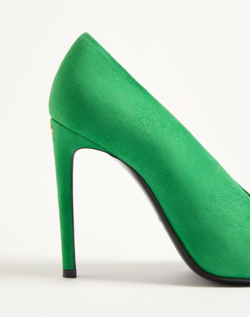 Valentino Garavani - Open Toe Révélé Suede Pumps 105mm - Mint - Woman - Pumps And Slingbacks