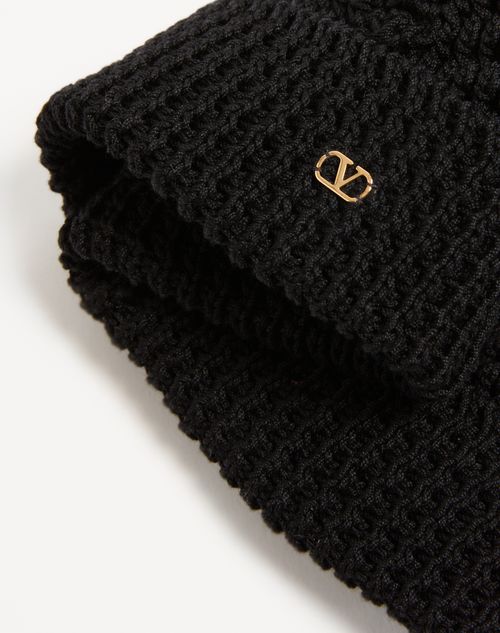 Valentino Garavani - Cotton Beanie Hat - Black - Woman - Hats And Gloves