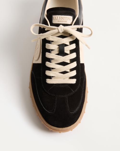 Valentino Garavani - Upvillage Low Top Trainer In Split Leather And Calfskin Nappa Leather - Black/glace - Man - Sneakers