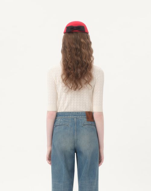 Valentino - Embroidered Cotton Top - Ivory - Woman - Knitwear