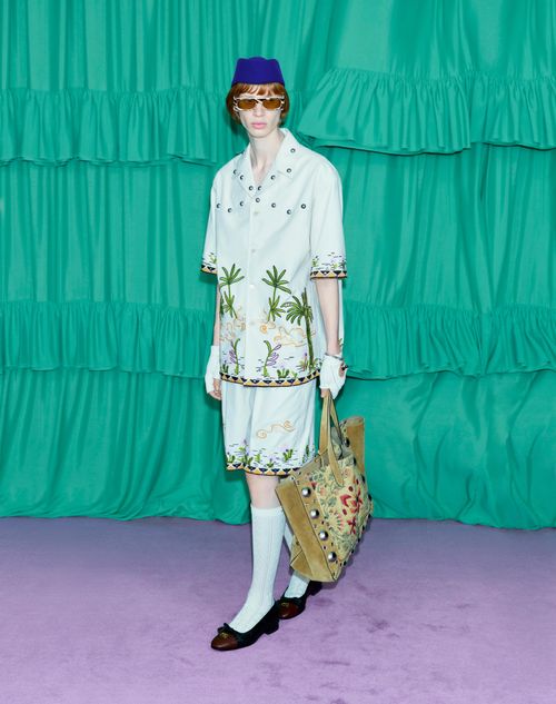 Valentino - Cotton Canvas Shirt With Floral Embroidery - Shell - Man - Shirts
