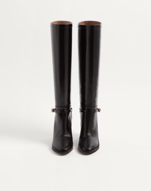 Valentino Garavani - Pattie Calfskin Boot 75mm - Black - Woman - Boots