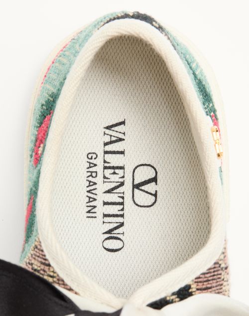 Valentino Garavani - Ballerina Bay By Bay Sneaker In Jacquard Fabric With Floral Embroidery - Black/multicolour/ivory - Woman - Sneakers