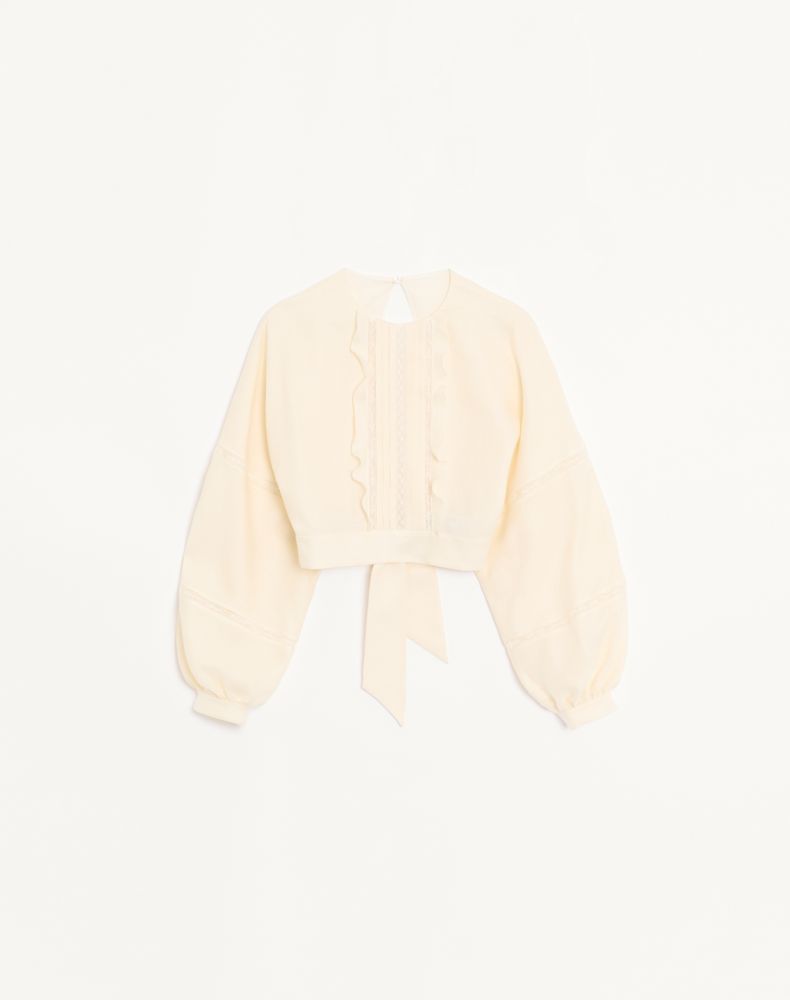Valentino Women's Vanilla Couture Linen Top Woman 44