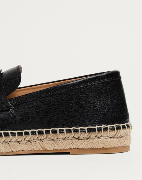 Valentino Garavani - Palm Avenue Calfskin Loafer - Black - Man - Loafers And Driver