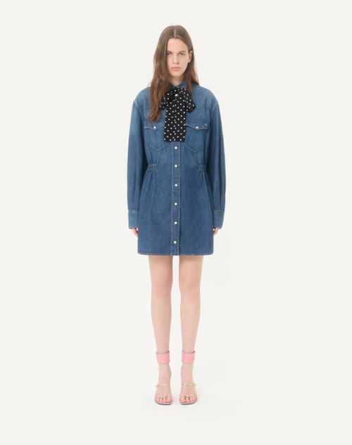 Valentino - Midi Denim Dress - Denim - Woman - Denim