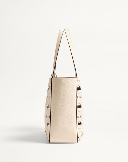Valentino Garavani - Valentino Garavani Nellcôte Medium Shopping Bag In Grainy Calfskin - Light Ivory - Woman - Totes