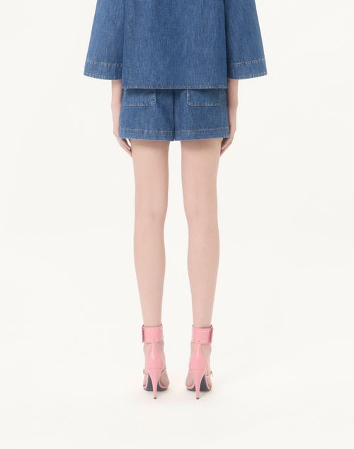 Valentino - Denim Chambray Shorts - Blue - Woman - Denim