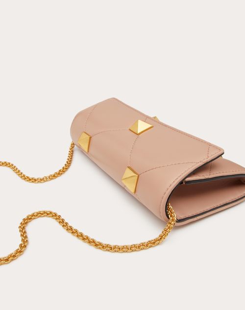 Roman Stud Wallet In Nappa Leather With Chain for Woman in